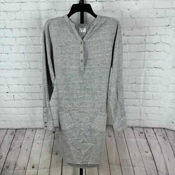 Tentree Gray Pocket Front Dress Organic Cotton Size Medium - Picture 1 of 9